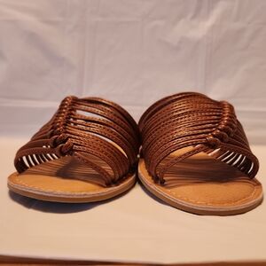 Matisse Tan Braided Multi-Strap Slide Sandals